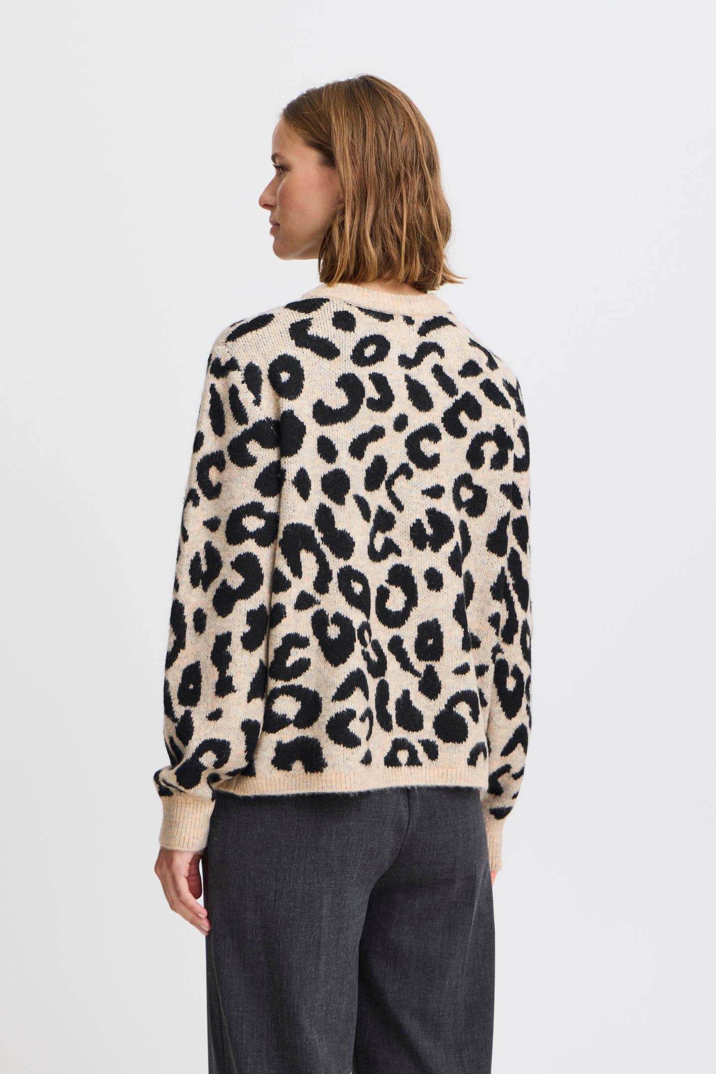 BY - Minya Leopard Print Jumper - Black Mix