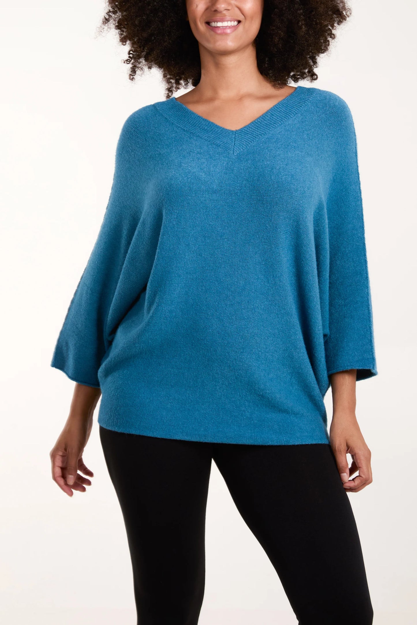 Misumi - Double V-Neck Jumper - Teal