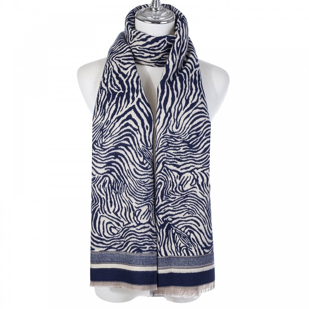 PL - Zebra Scarf - Navy