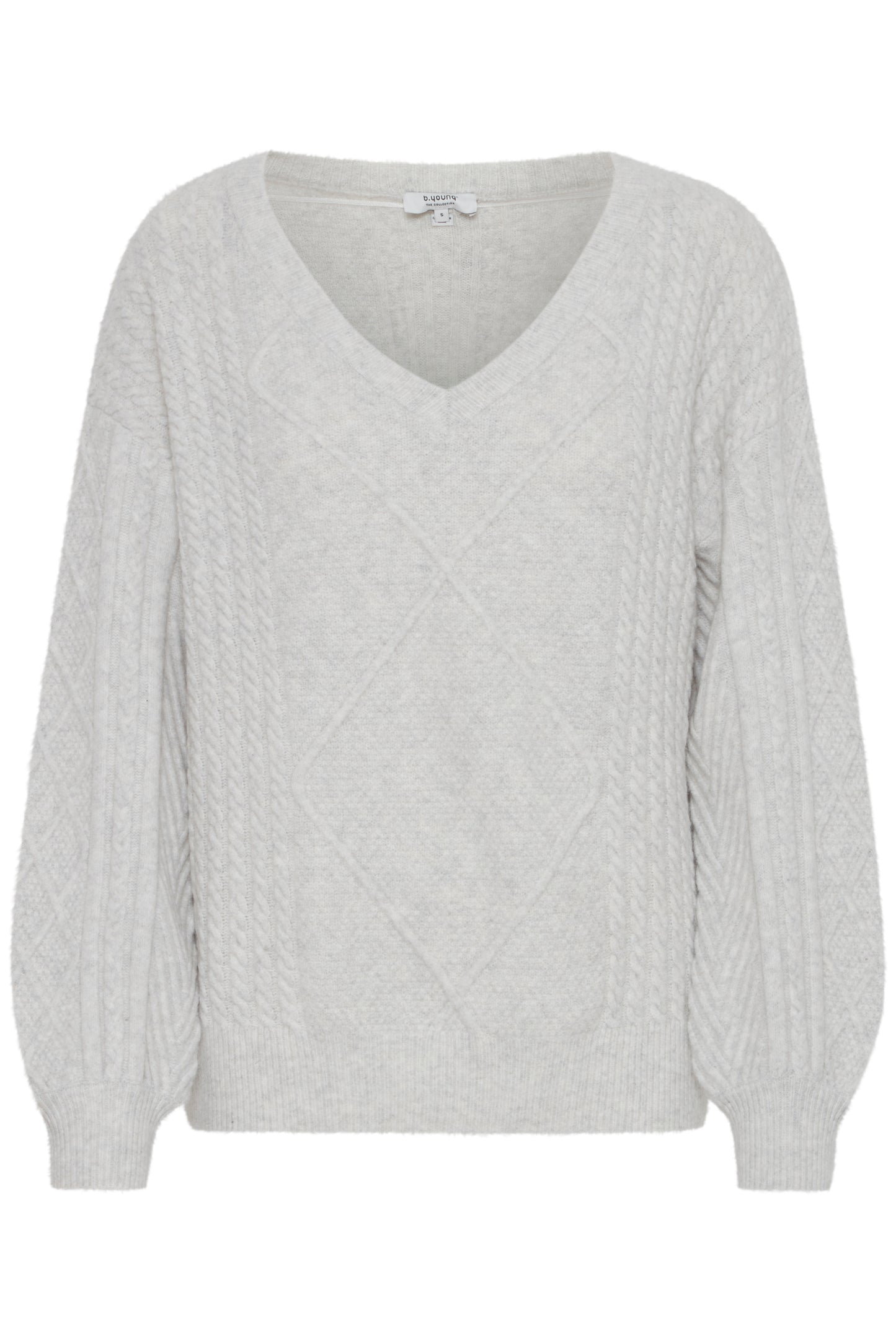 BY - Medi V-Neck Jumper - Pale Grey