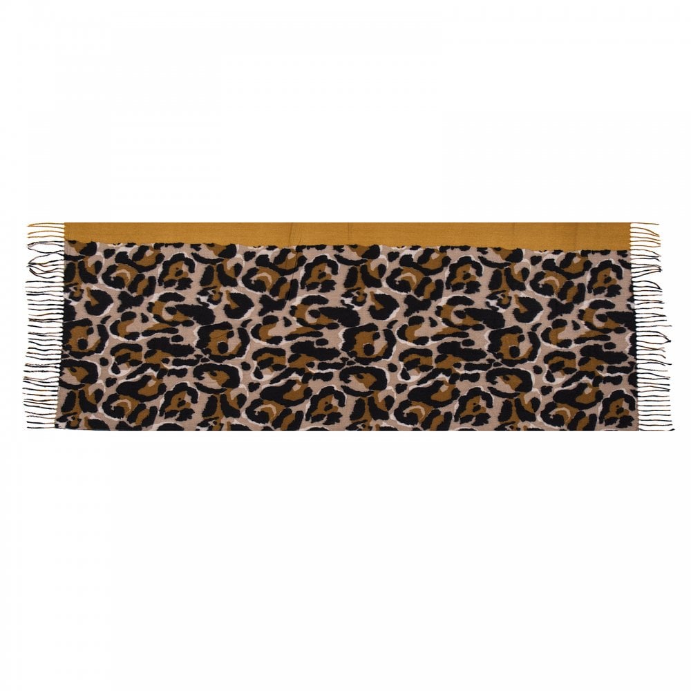 PL - Large Leopard Print Scarf - Nutmeg Mix